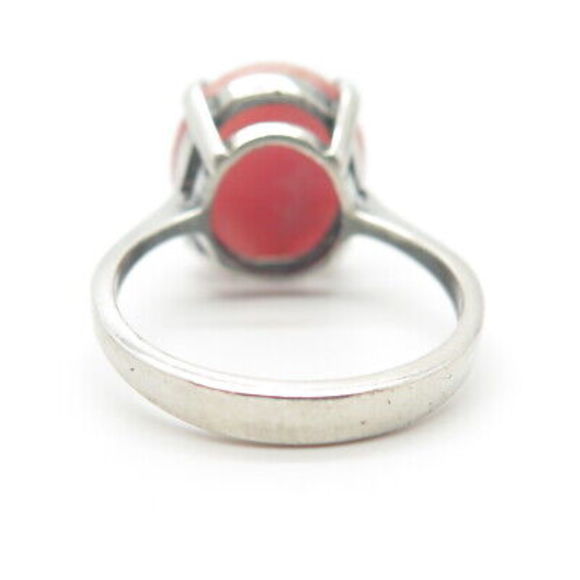 925 Sterling Silver Vintage Real Rhodochrosite Gem Ring Size 7.25 - Picture 5 of 8